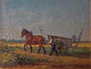 unknow artist Farmer with horse and cart painting